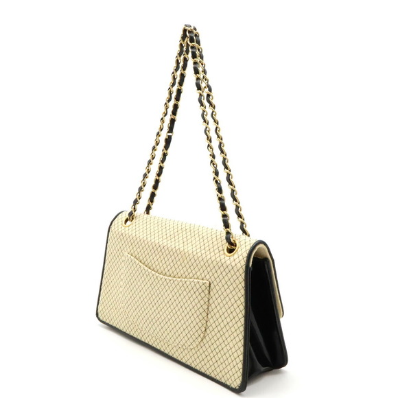 Chanel Micro Quilted Chain Shoulder Bag Cotton Jersey Beige - Picture 2 of 9